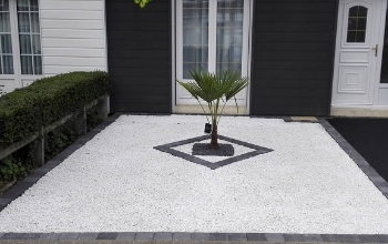 Parterre gravier blannc marbre
